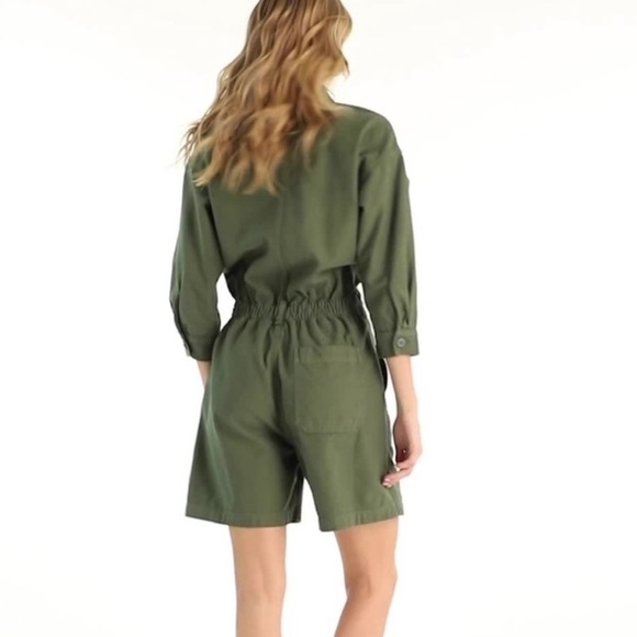 Citizens of Humanity Marta Green Shorts Romper in Laurel (2) - Picture 4 of 4